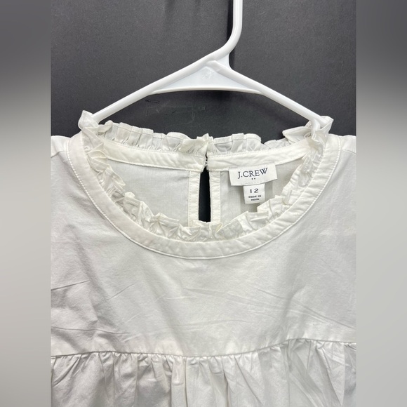NWT J.Crew Ruffle Poplin Sleeveless Top White - Picture 4 of 8
